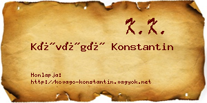 Kővágó Konstantin névjegykártya